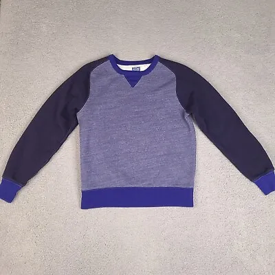 J Crew Sweatshirt Mens Small Blue Crewneck Vintage Fleece Pullover Sweater • $23.95