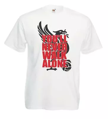 Unisex You'll Never Walk Alone Liver Bird Liverpool Scouse YNWA White T-Shirt • £12.95