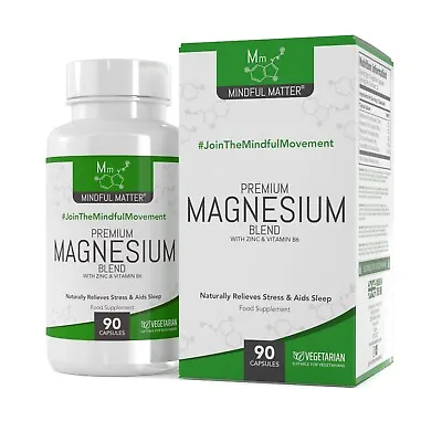 Magnesium Malate | 90 Capsules | Magnesium Glycinate Taurate Vitamin B6 & Zinc • £15.99