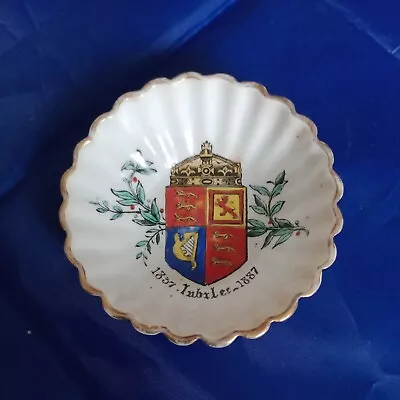 Antique Victorian 1887 Queen Victoria Jubilee Crested Pin Dish. • £22