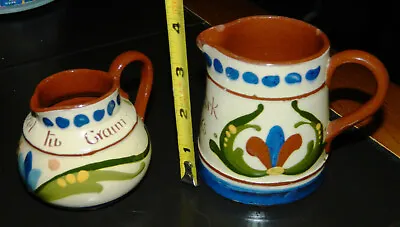 2 Vintage LONGPARK TORQUAY MOTTOWARE POTTERY Creamers From England • $26.95