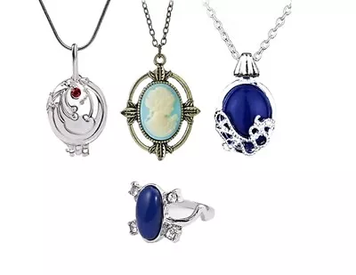 4 Pc The Vampire Diaries INSPIRED Vervain Locket Daylight Ring Jewelry Set • $16.95