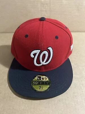 Washington Nationals New Era Authentic Collection Alt 59FIFTY Fitted 7 1/2 • $24.99