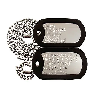 2 Military Dog Tags - Custom Embossed STAINLESS- GI Identification W/ Silencers • $8.99