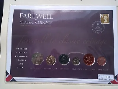 Farewell To Classic Coinage British History 6 Coins Stamp First Day Cover • £9