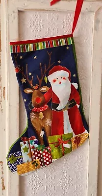 Vintage Christmas Stocking / Santa Sack Hand Made. Decoration. 1980's V.G.C  • $6.90