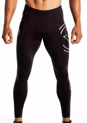 Men's Virus Compression Tech Pants Black Gold Sz XL • $49.95