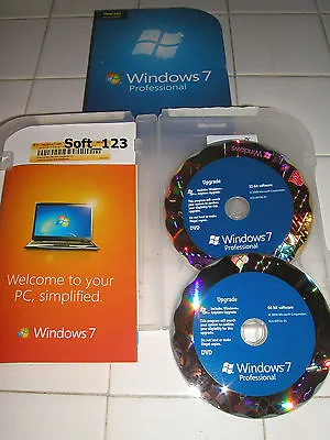 Microsoft Windows 7 Professional Upgrade 32 Bit And 64 Bit DVD MS WIN PRO=RETAIL • $71.96