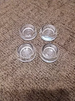 Vintage Caster Cups Clear Glass Furniture Coaster Lot Of 4 • $10