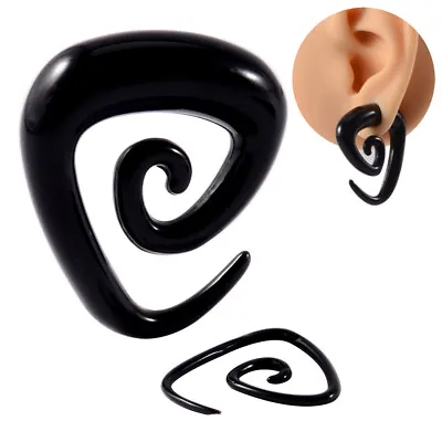 Acrylic Spiral Horn Earring Large Gauge 1.6-10mm Stretcher Ear Plug Piercing • £3.49