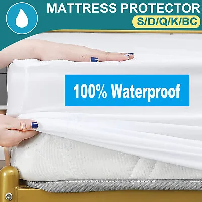 NEW Mattress Protector Bed Matress Waterproof Single/ King /Queen/ Double/ BC/LS • $18.04