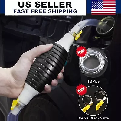 Car Manual Hand Water Oil Liquid Petrol Fuel Transfer Pump Siphon-Pipe Hose Tool • $5.96