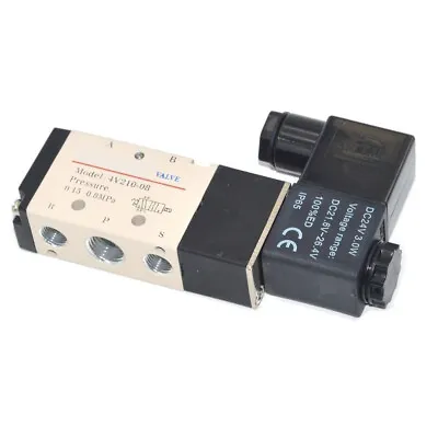 US Stock DC 24V Pneumatic Electric Solenoid Air Valve 5 Way 2 Position 4V210-08 • $17.46