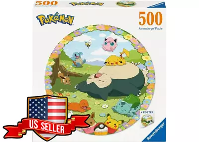 NEW & SEALED Ravensburger 01131 Round Flowery Pokemon 500 Pc Jigsaw Puzzle • $31.95
