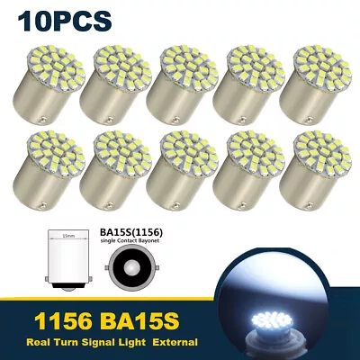 10Pcs 1156 BA15S LED Car Bulb 1206 22SMD Light Brake/Turn/Tail/Revese Lamp White • $7.58