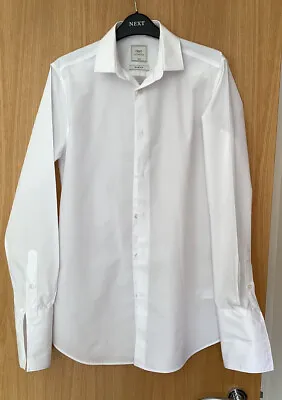 £6 • Buy Next White Slim Fit Formal Shirt 14.5in Collar And Double Cuffs