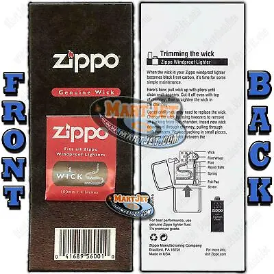 ZIPPO WICK Card Windproof Lighter Replacement 100MM Thread Cord Wire Taper Fuse • $5.99