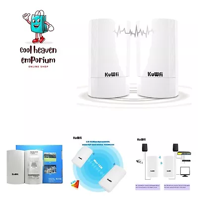 2-Pack Wireless Ethernet Bridge Long Range WiFi Access Point 5.8G Outdoor AP... • $103.99