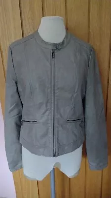 Miss Captain Faux Leather Zip Up Jacket UK 12 • £9.99