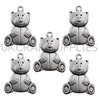 £1.69 • Buy 10 Pcs Tibetan Silver 3D Teddy Bear Pendants - 25mm Charm Pendant Jewellery D332
