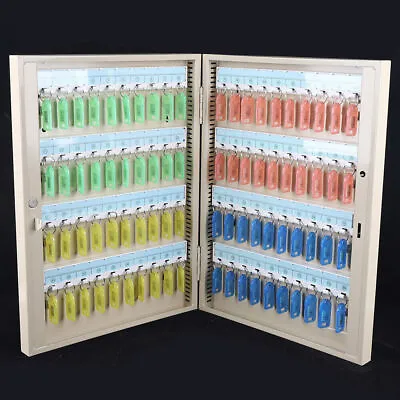 80 Key Storage Cabinet Lock Box Safe Organizer Wall Mount Large Car Lot Holder • $70