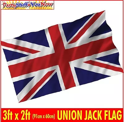 UNION JACK FLAG 3FT X 2FT IDEAL FOR CORONATION & ROYAL CELEBRATIONS BRITAIN • £2.99