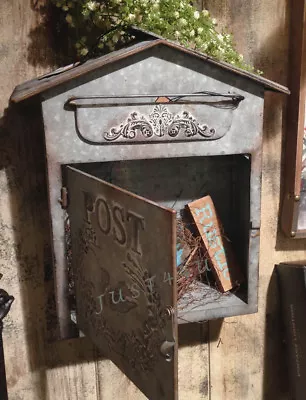 Vintage Chic Shabby Cottage Metal Bird House Mailbox~French Letter Wall Postbox • $44.99