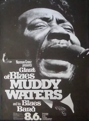 MUDDY WATERS FRANKFURT 1972 German A1 Concert Poster GUNTHER KIESER ULTRA RARE • $2500