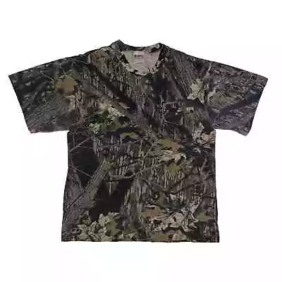 Vintage Budweiser Embroidered Logo Mossy Oak Realtree Camo Sportex Pocket Tshirt • $25