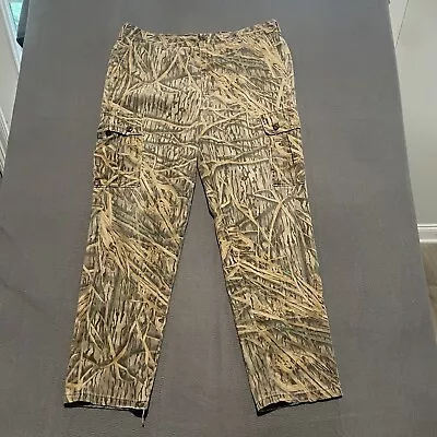 Vintage Mossy Oak Pants Mens XL Shadow Grass Camouflage Cargo USA Made 80s 90s • $34.88