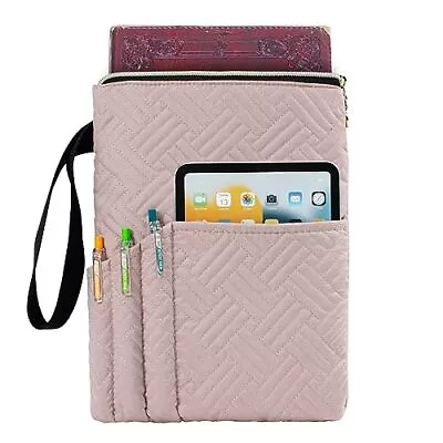 Book Sleeve With Zipper 11 X9  Padded Book Protector Washable Quilted Book Co... • $24.75