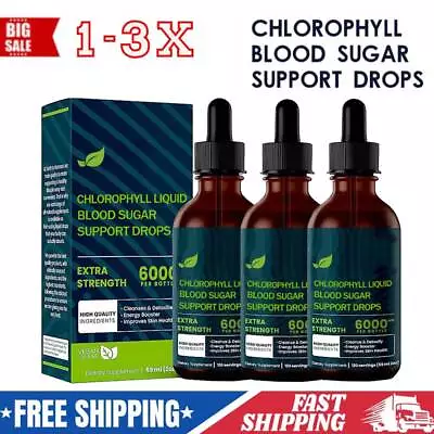 1-3X 59ml 6000mg Chlorophyll All Natural Extract Liquid Drops Water Soluble Mint • £7.19