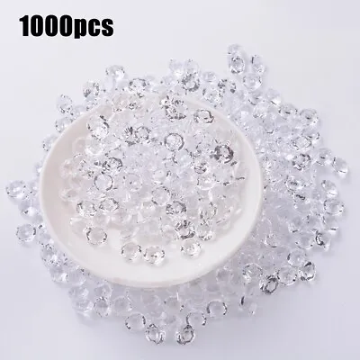 1000*Artificial Diamonds Fake Crystals Clear Gemstone Acrylic Stones 3-10mm-AU • £6.28