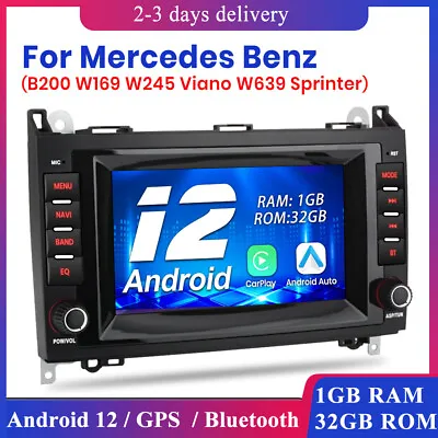 Carplay Car Stereo Radio For Mercedes Benz W169 W245 W906 SAT NAV GPS RDS DAB BT • £129.99