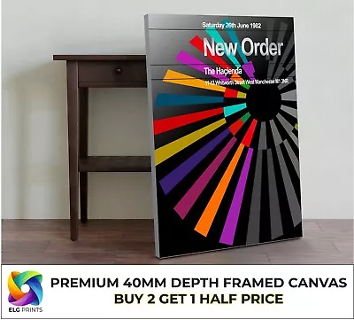 New Order Hacienda Concert Music Poster CANVAS Art Print Gift A0 A1 A2 A3 A4 • £60