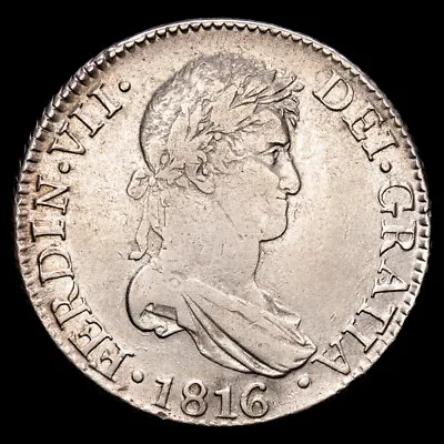 Fernando VII. 8 Reales. (2675 G.). Sevilla. 1816. Ensayador C·J. Aureo Y Cal... • £215.14