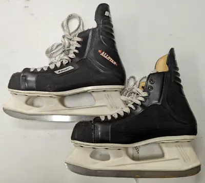 Vintage Men's BAUER ‘All Star’ Black Ice Hockey Skates Winter Sports - Size 10 • $34.99