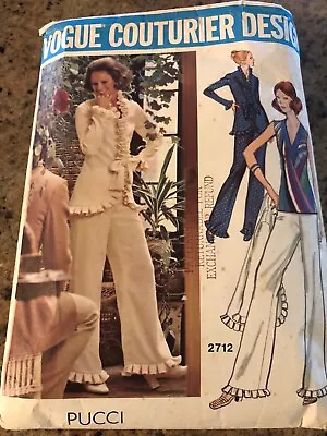 🌼 1973 Vogue Couturier Design #2712-designer Pucci-ladies Loungewear Pattern 14 • $37.99