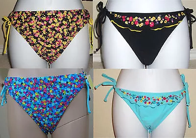 NWT HOBIE Yellow Floral Or Black With Floral Ruffle Swim Bikini BottomSMLXL • $5.90