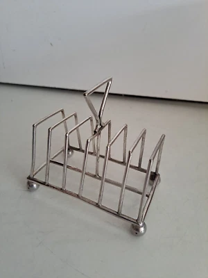 £14.99 • Buy Vintage Art Deco Toast Rack Silver Plate Ball Feet ~ Holds 6 Slices Toast Rack
