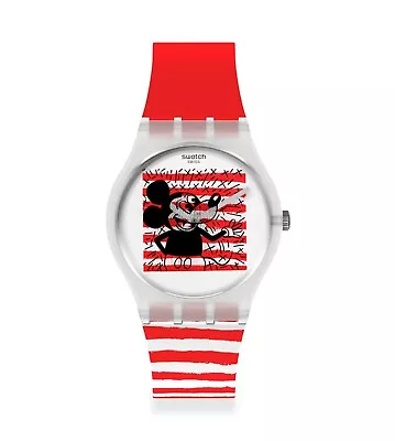 $166.99 • Buy Swatch Keith Haring Disney Mickey Mouse Watch MOUSE MARINIERE GZ352