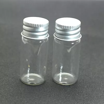 12 Pcs Empty Small Glass Storage Bottles Vials With Screw Cap 10ml(22X50mm) Jars • $8.01