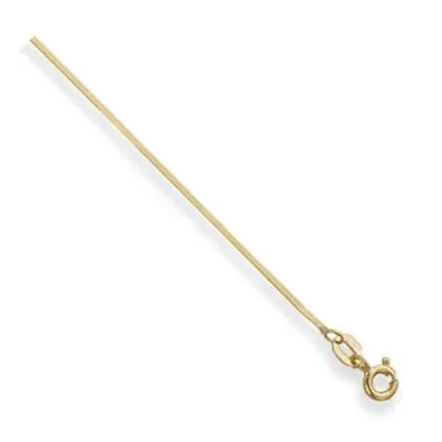 9ct Yellow Gold Diamond Cut Snake Chain Necklace - 1mm Thick - Various Lengths • £127.98