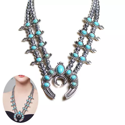  Vintage Alloy Necklace Turquoise Bead Mrs For Women Fashion • $14.78