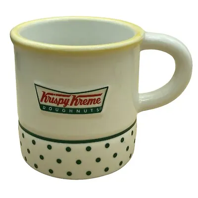 Krispy Kreme Coffee Cup Mug 3D Surprise Doughnut Inside Bottom White Green Dots • $14.39