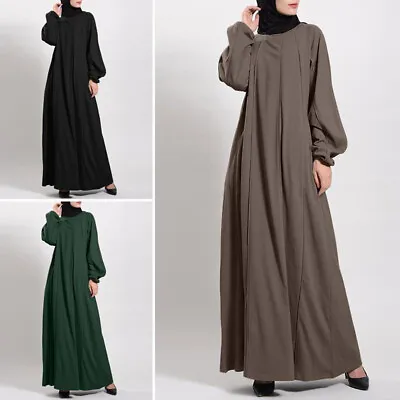 Muslim Ladies Dresses Abaya Prayer Maxi Dress Kaftan Jilbab Islamic Arab Robe / • £19.85