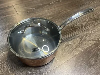 Viking Culinary 3-Ply Stainless Steel Copper Clad 2 QT Sauce Pan & Lid • $39.99