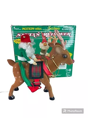 Telco Motion-ettes Of Christmas Animated Illuminated Rudolf Santas Reindeer 1990 • $55