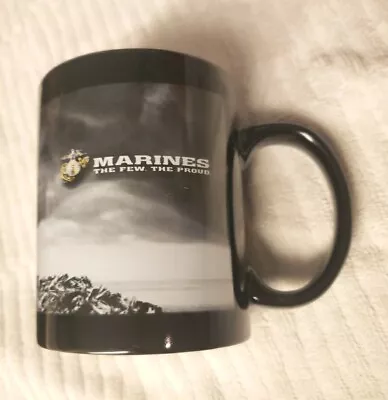 Marines  The Few The Proud  Black Coffee Mug Iwo Jima • $14.95