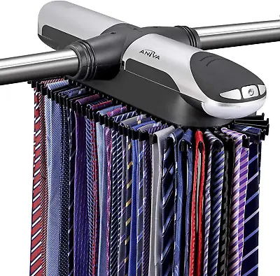 Motorized Tie Rack Best Closet Organizer With LED Lights Automatic Rotation Ope • $64.99